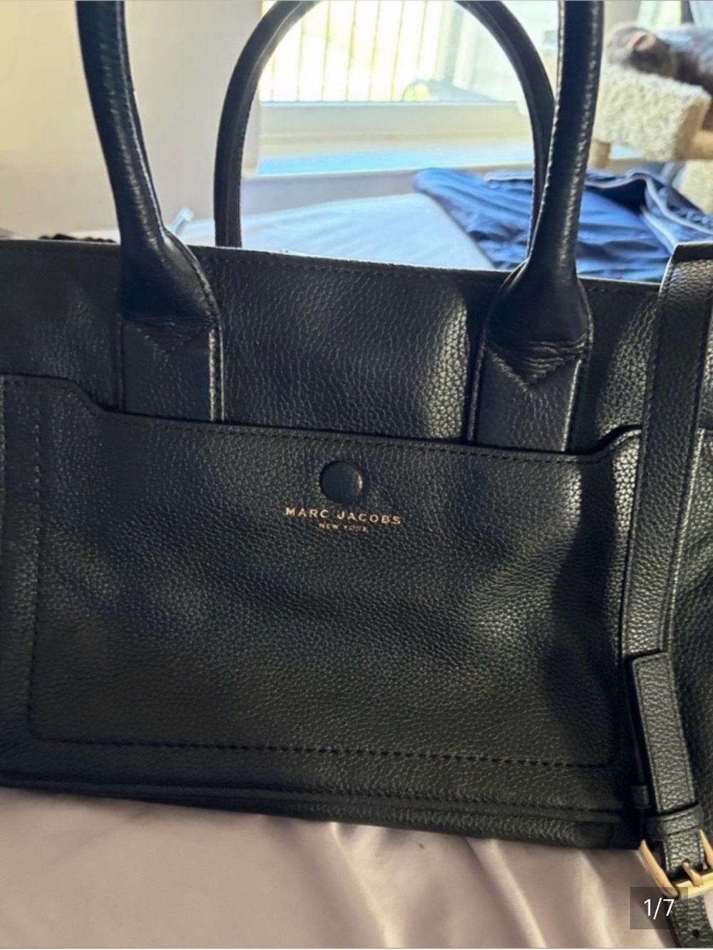 Marc Jacobs Black Pebbled Leather Satchel